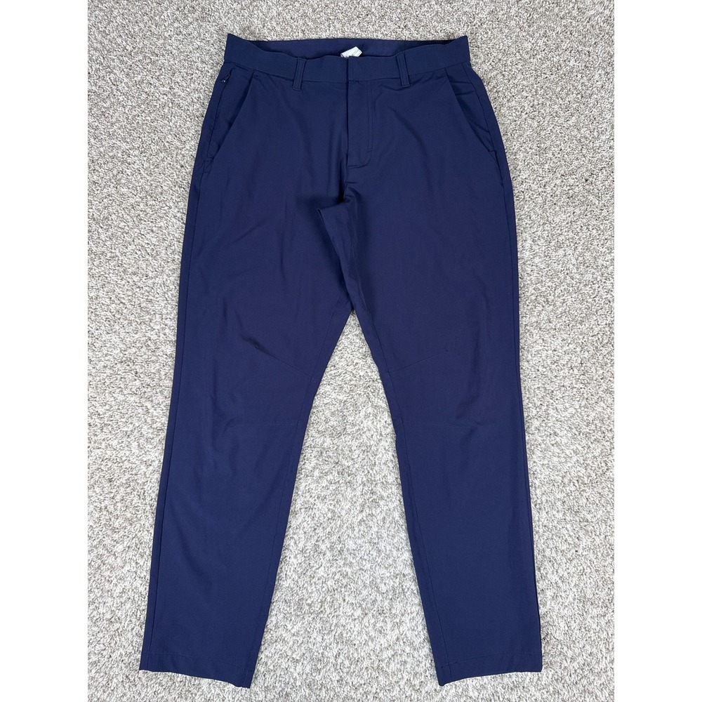 Fabletics Pants Mens 32x32 Navy Blue Solid Stretch Performance Athletic Trouser
